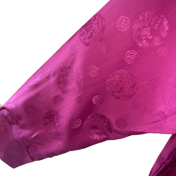 Begonia Vintage Mens Shirt Size XXL Pink Embossed Rare Casual Pure Silk - Picture 5 of 12